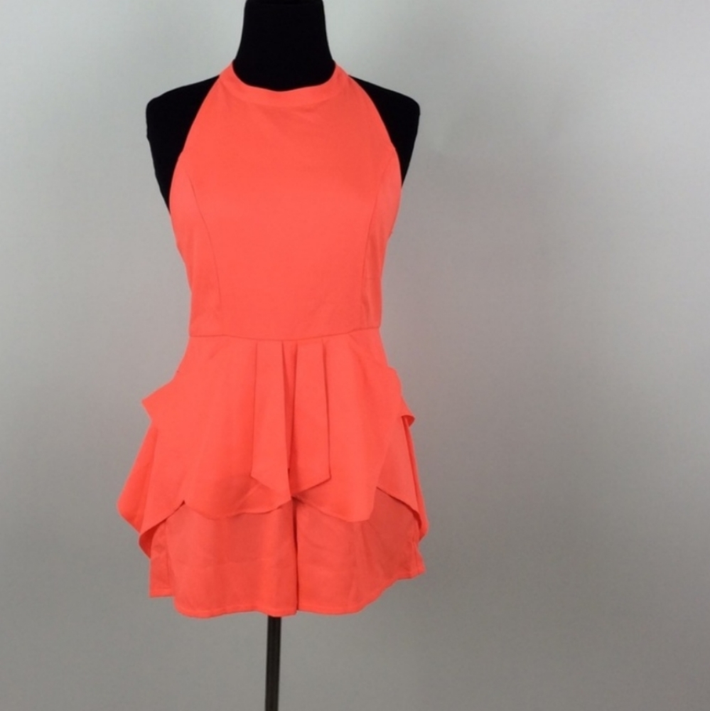 Freeway Coral Romper